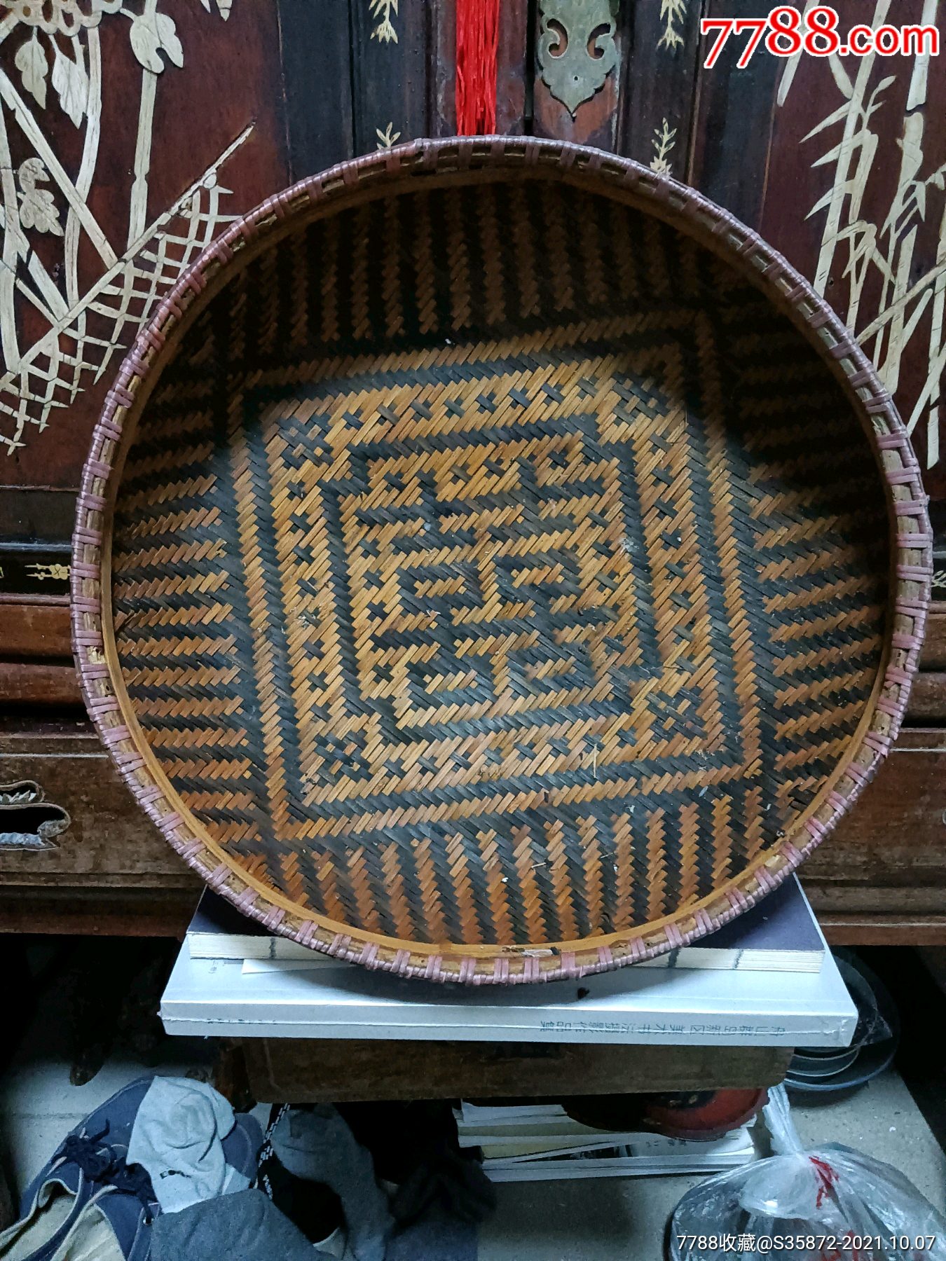 竹编针线筐-价格:35元-se83032255-竹篮/竹筐/竹盒-零售-7788收藏