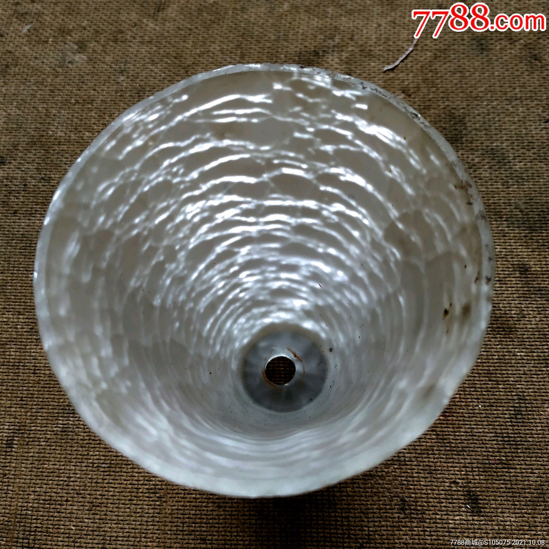 老台灯冰裂纹样玻璃灯罩