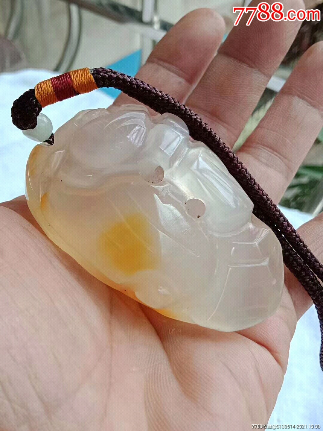 玛瑙16626如意手把件送证书