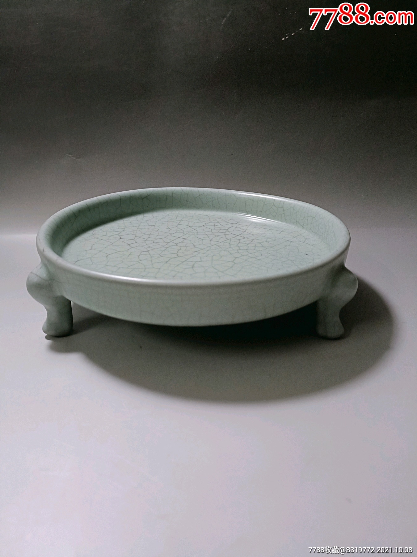 汝窑三足廉,老汝瓷