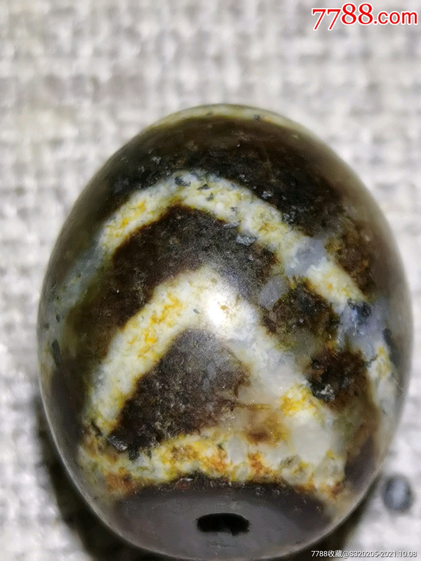 高油润藏传至纯山水天珠