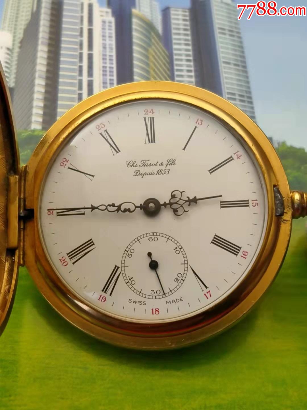 全原装瑞士天梭古董怀表