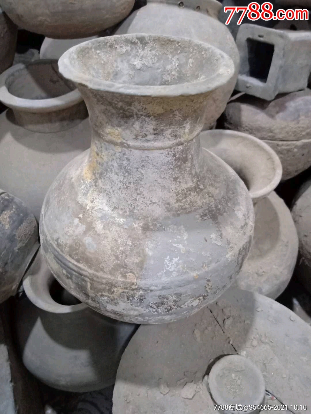 保真汉陶灰陶瓶