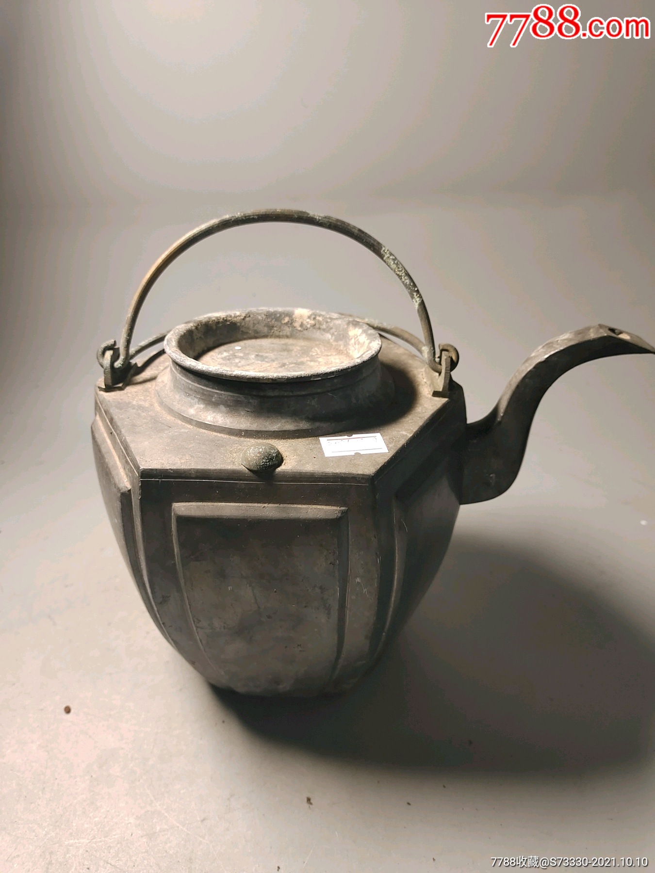 怀旧老物件民国时期锡制老茶壶一把
