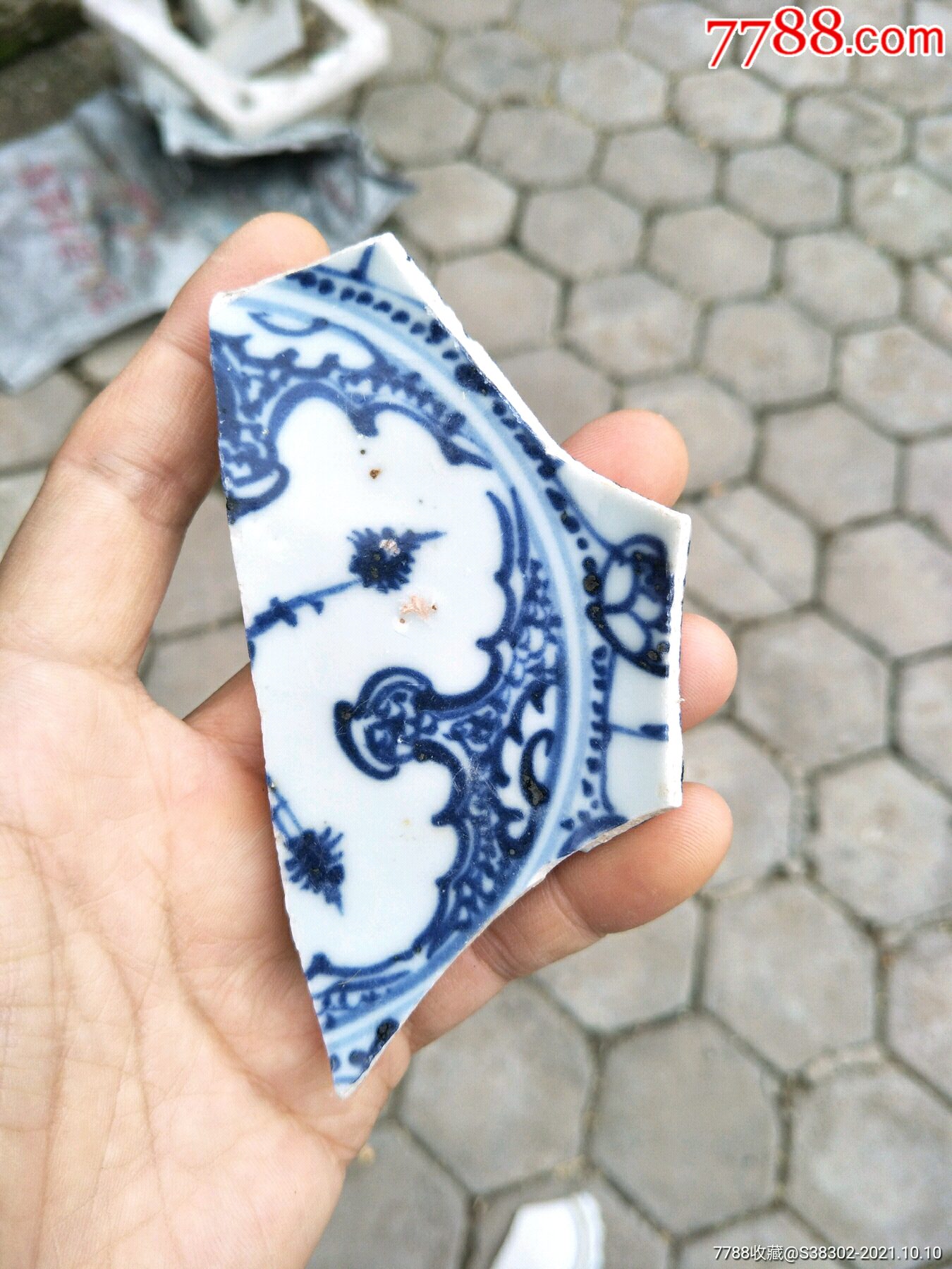 明代空白期青花瓷片残片临清运河古玩店万枚古陶瓷标本馆