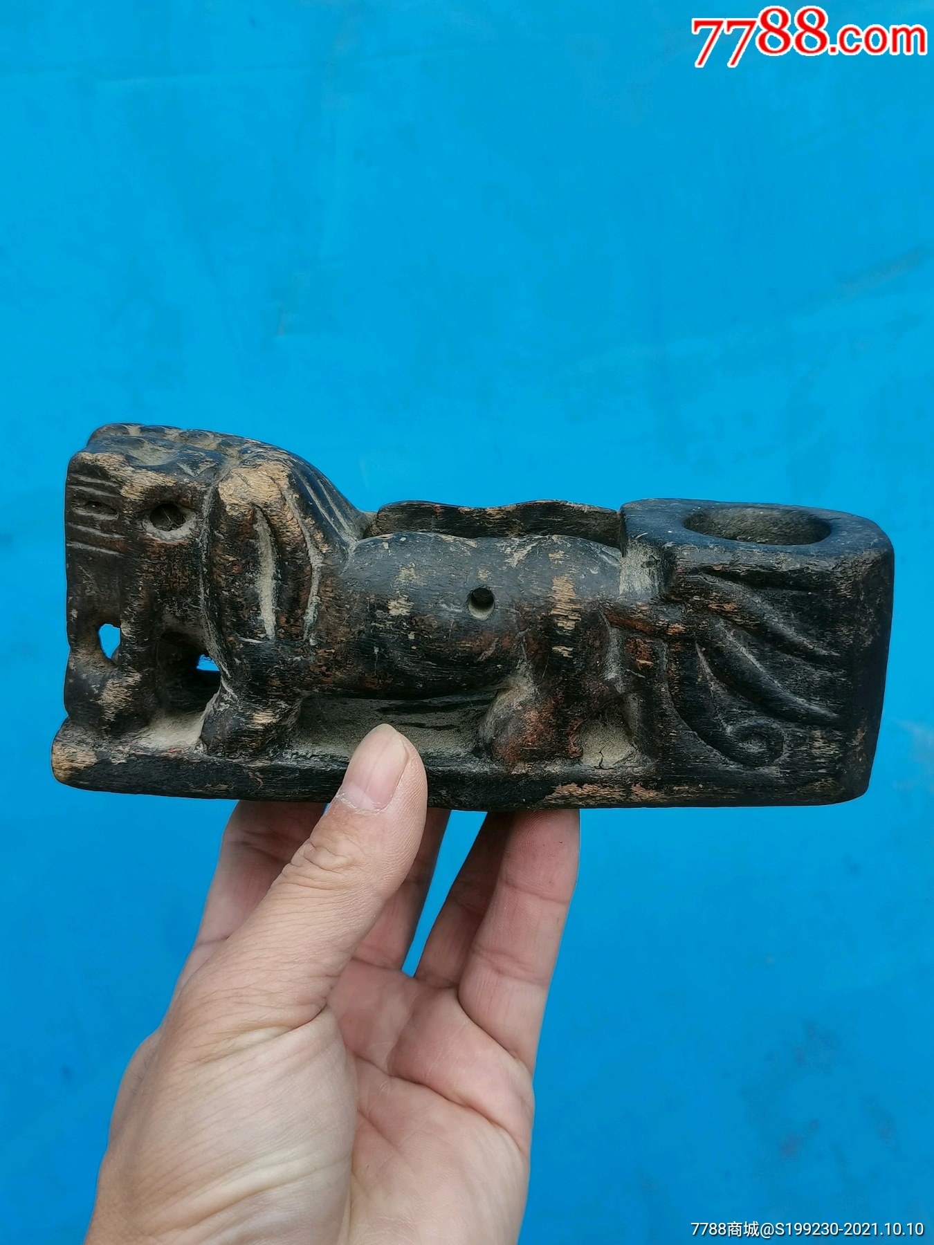 狮子造型老墨斗清代老墨斗老狮子墨斗