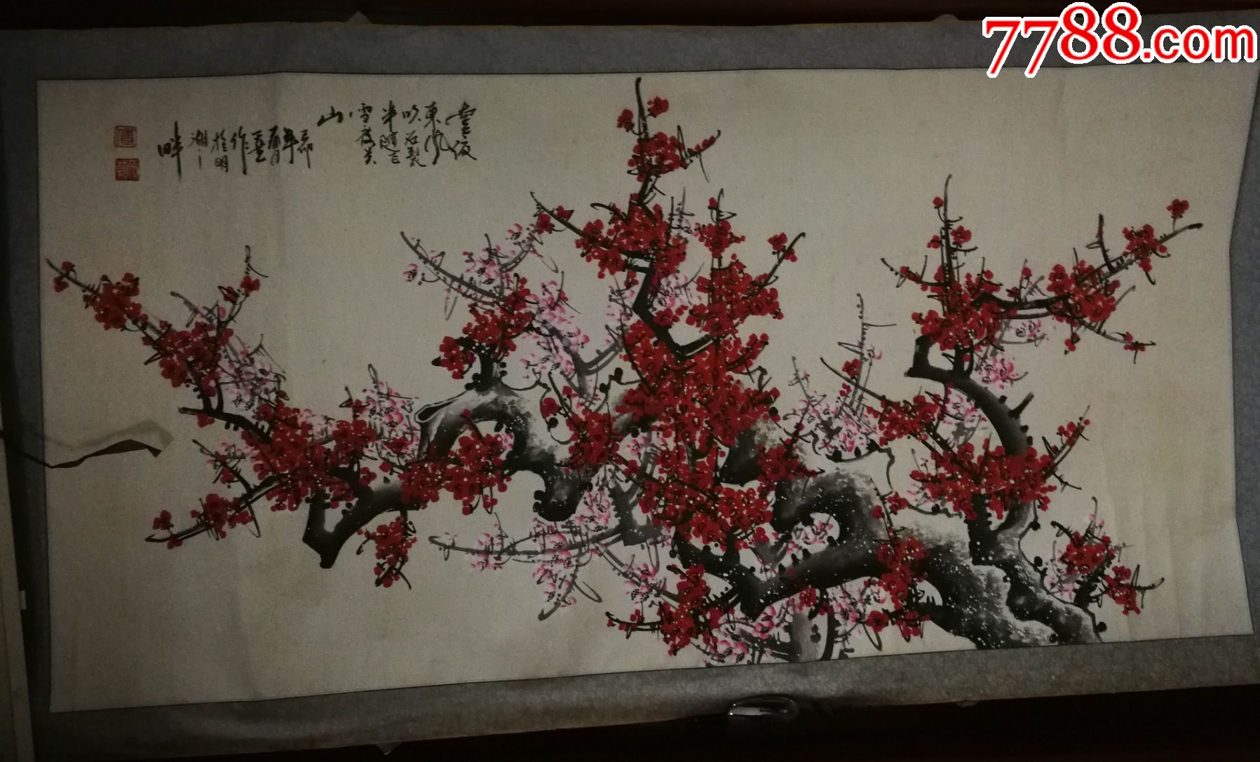 画家傅天艺老师手绘花卉(画片)尺寸136公分×68公分