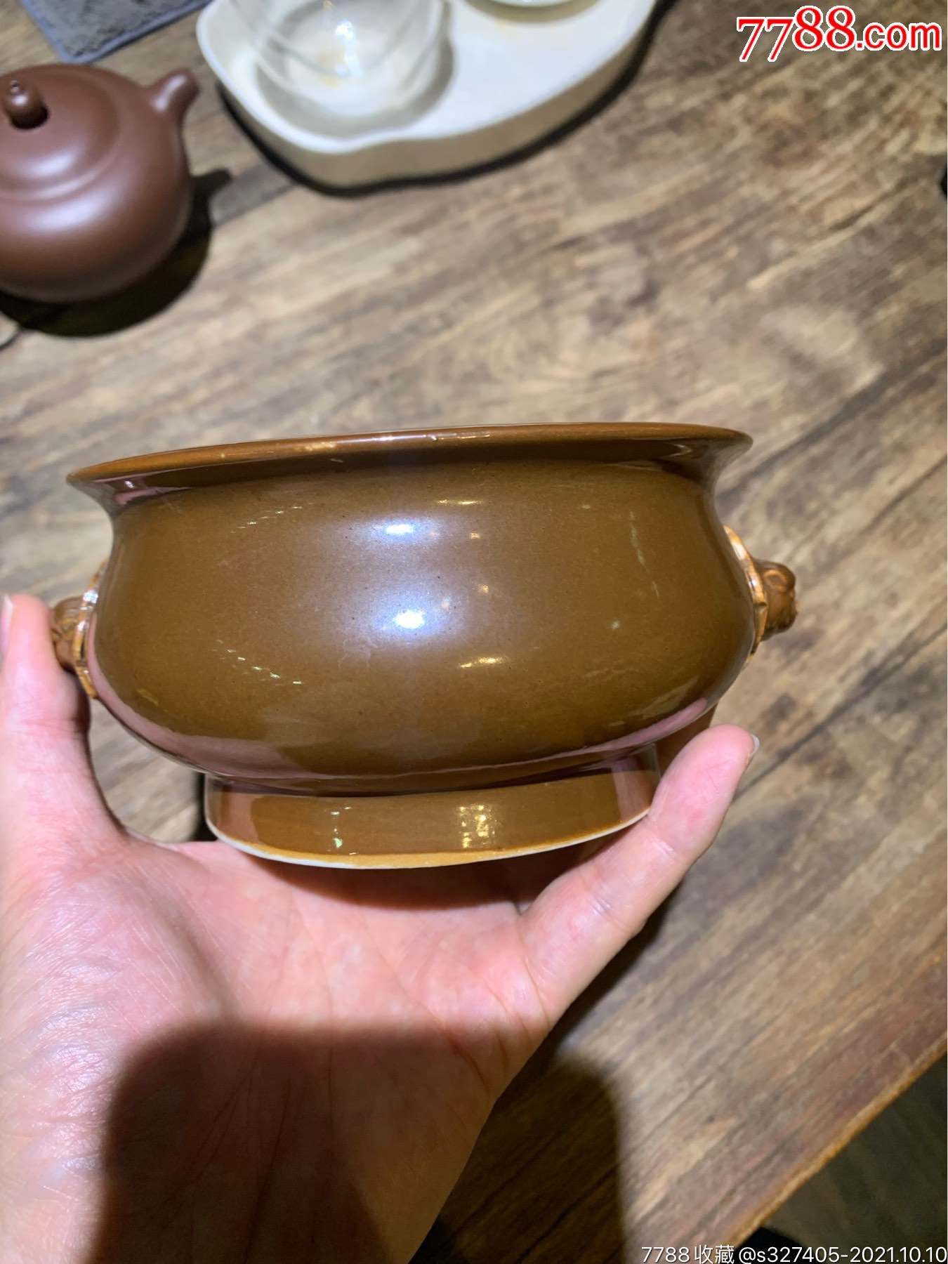褐釉德化窑香炉