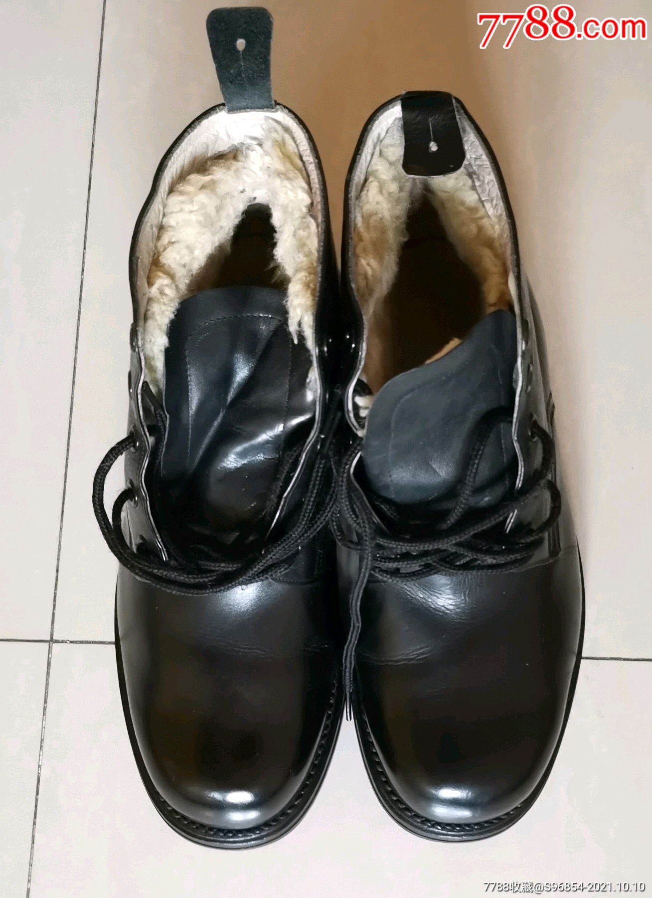 72年3516厂3号皮底王字底大圆头皮鞋