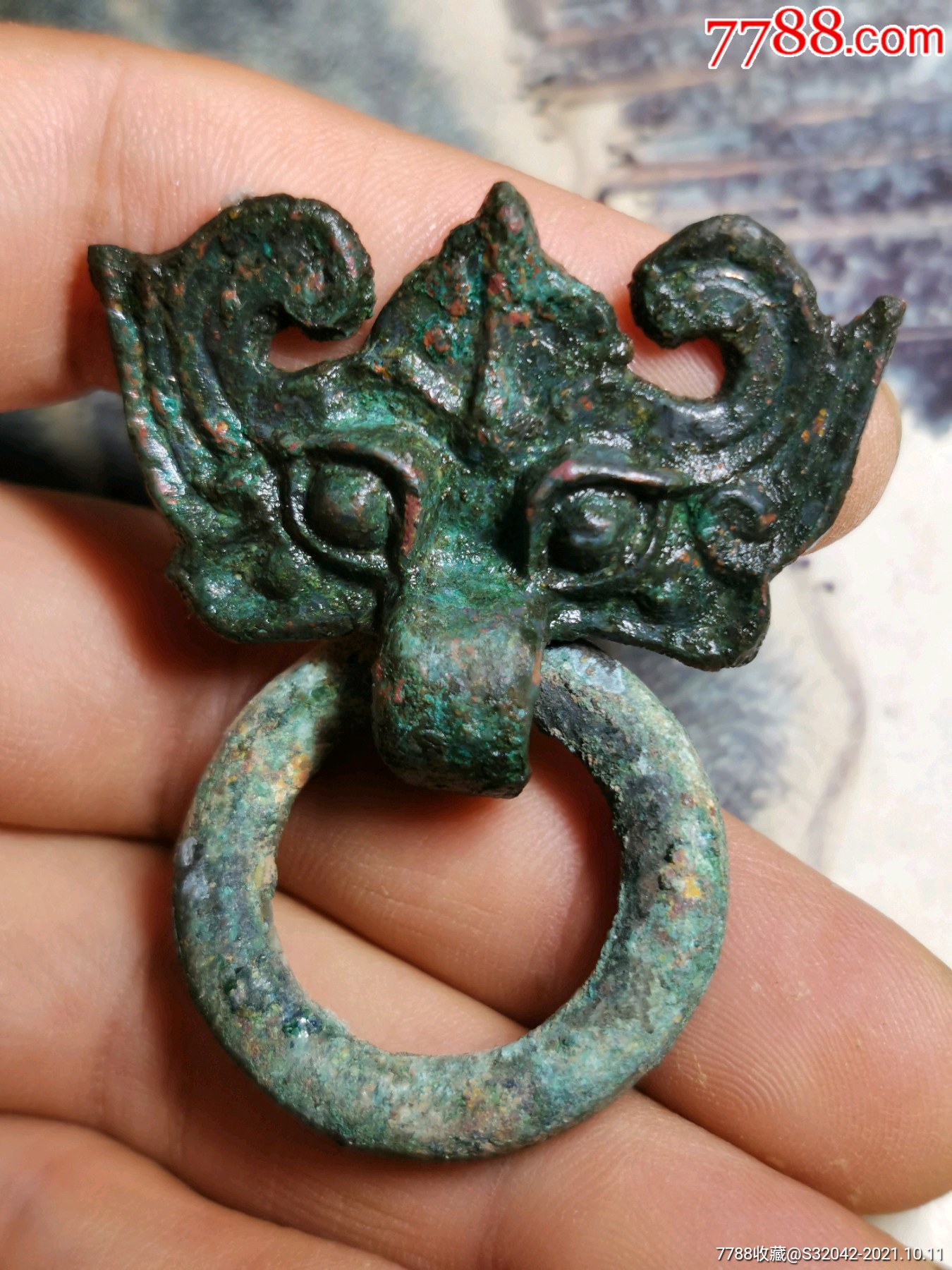 战汉青铜兽面铺首