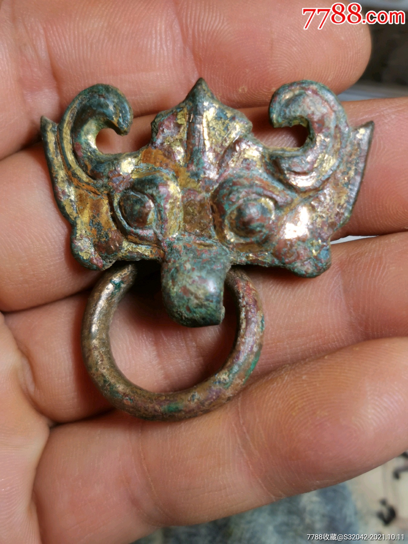 战汉鎏金青铜铺首