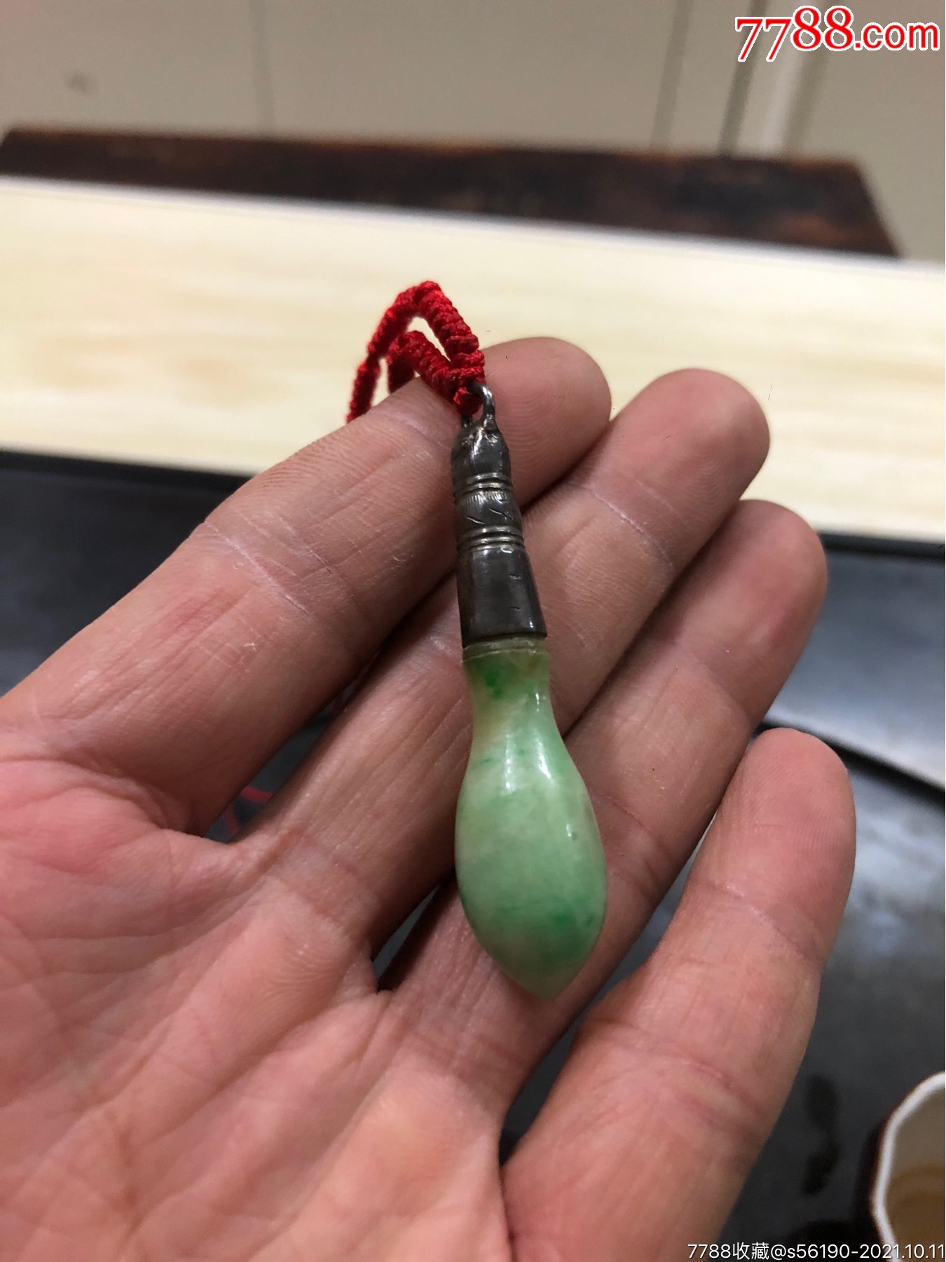 清代翡翠发簪老改吊坠