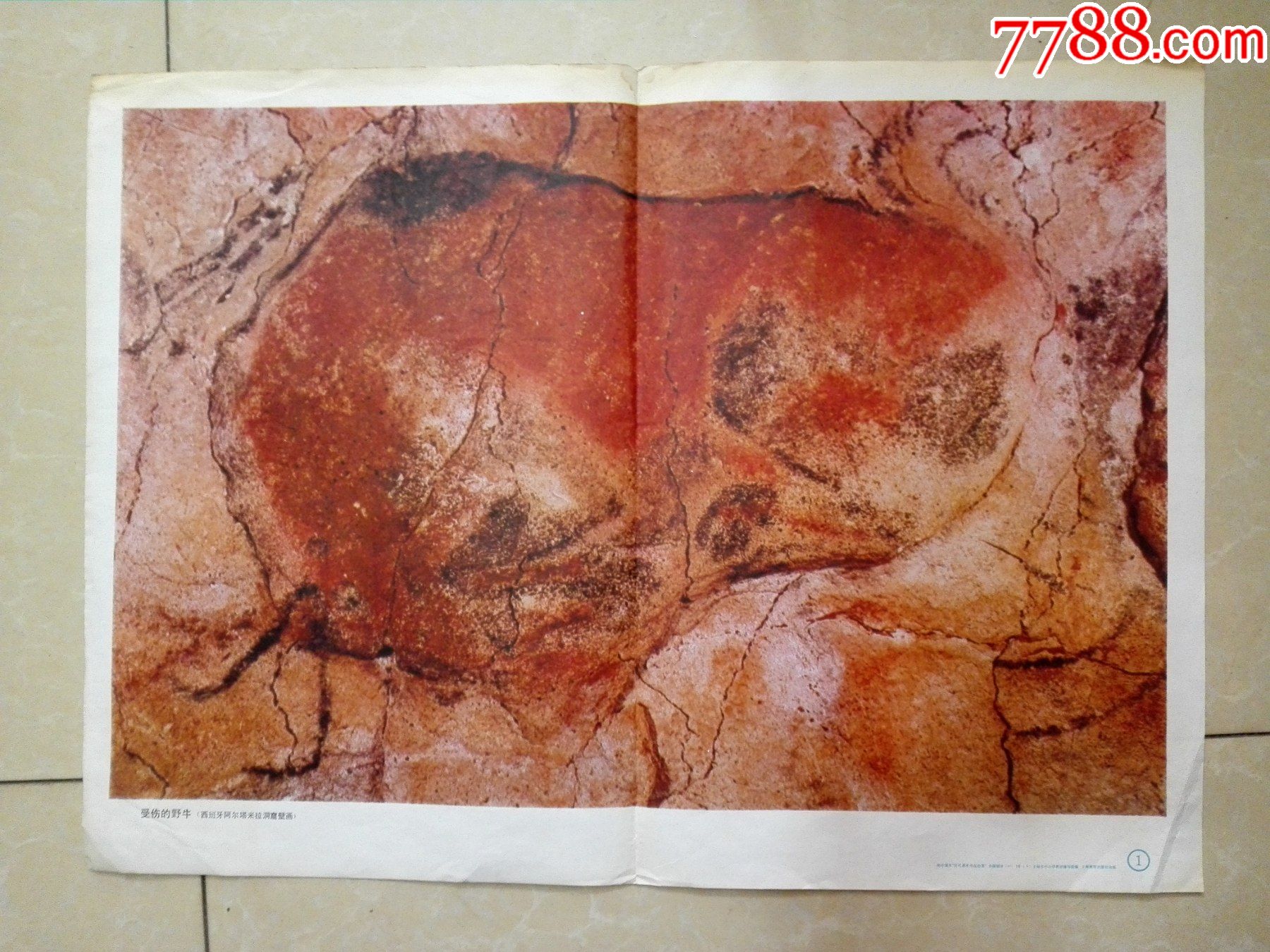 80年代年画受伤的野牛西班牙阿尔塔米拉洞窟壁画