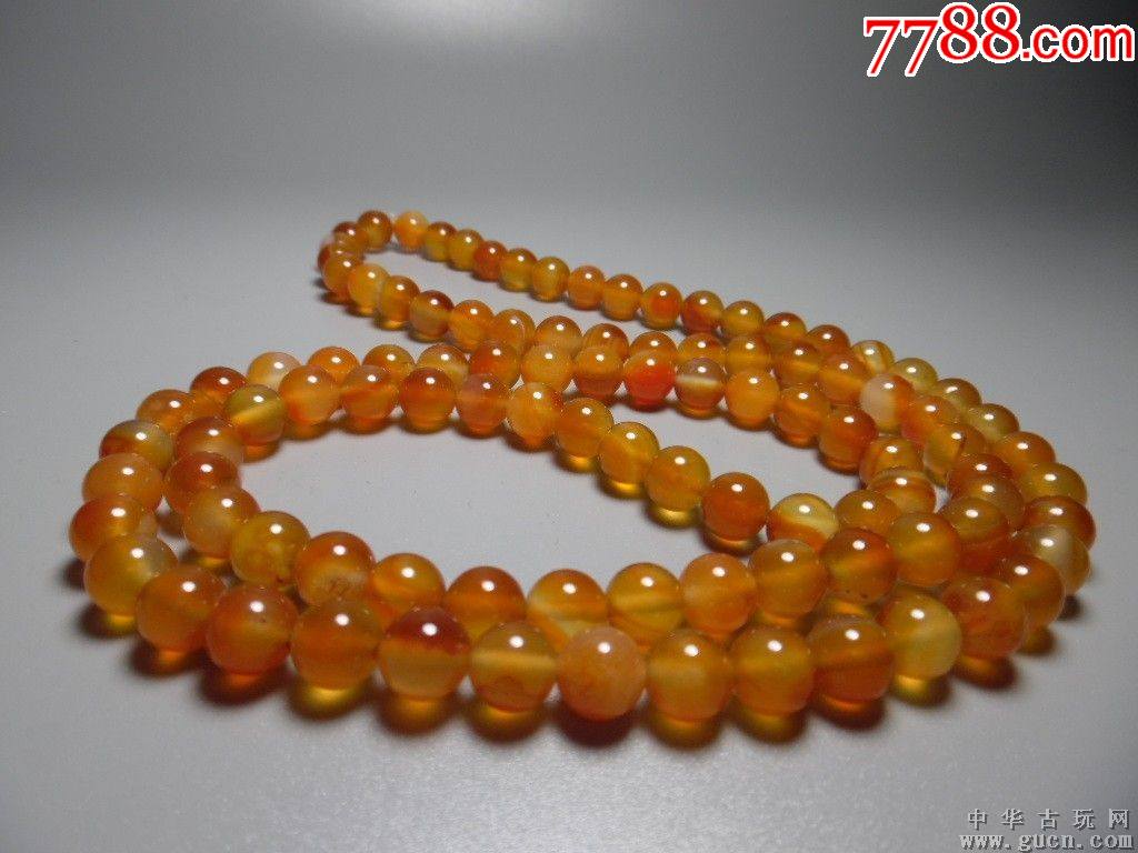 清代蒙古族南红玛瑙红珠链一件