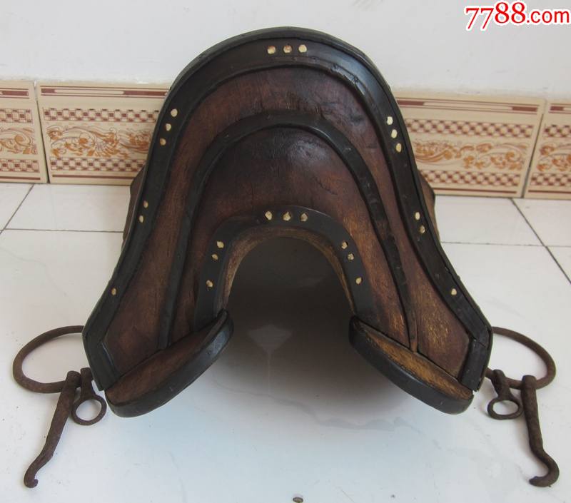 清代-马鞍==老物件嵌骨图案=老马鞍=长45厘米,宽32.5厘米,高28.5厘米
