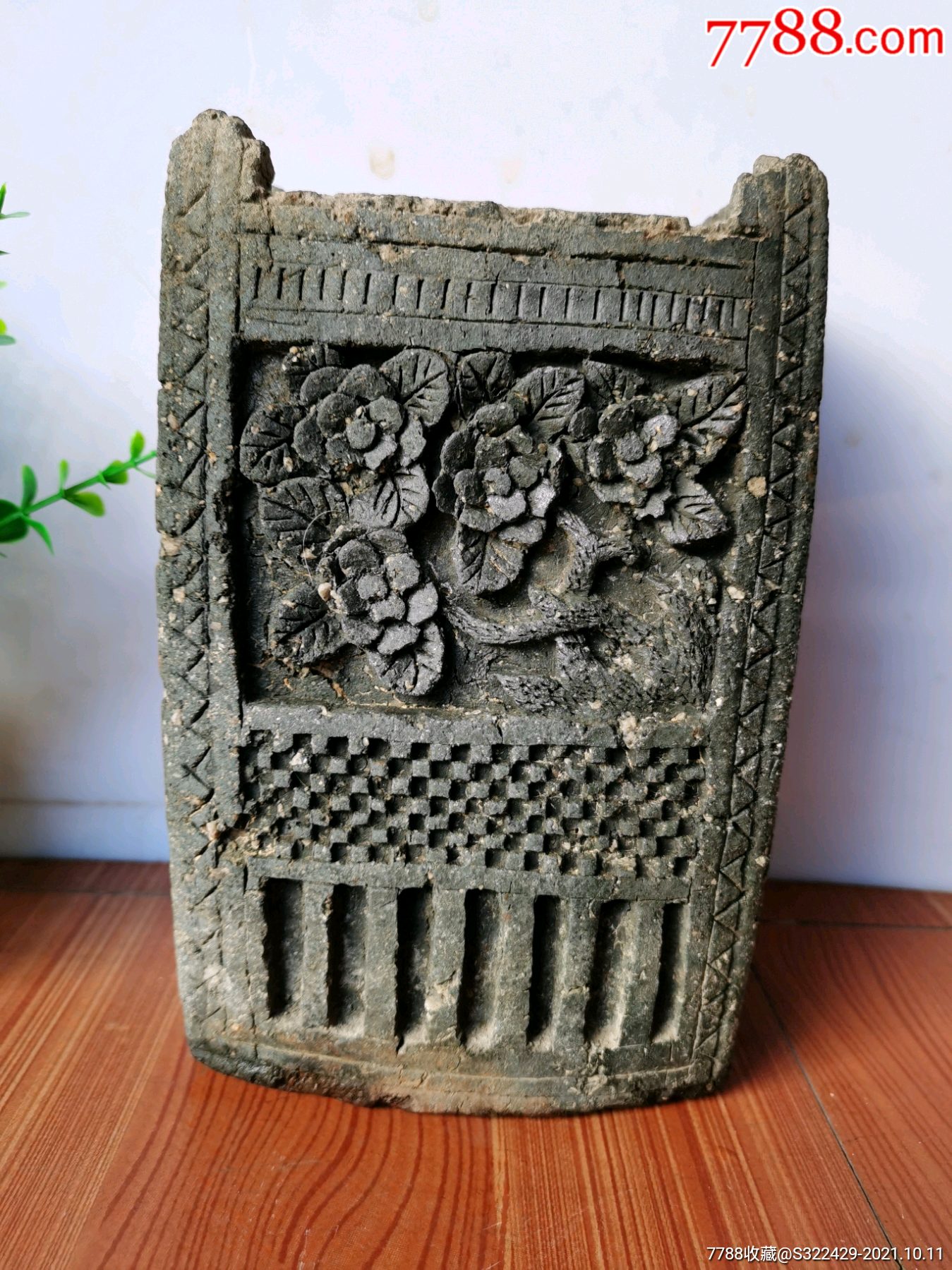 精美清民花卉陶筷子筒笼篓