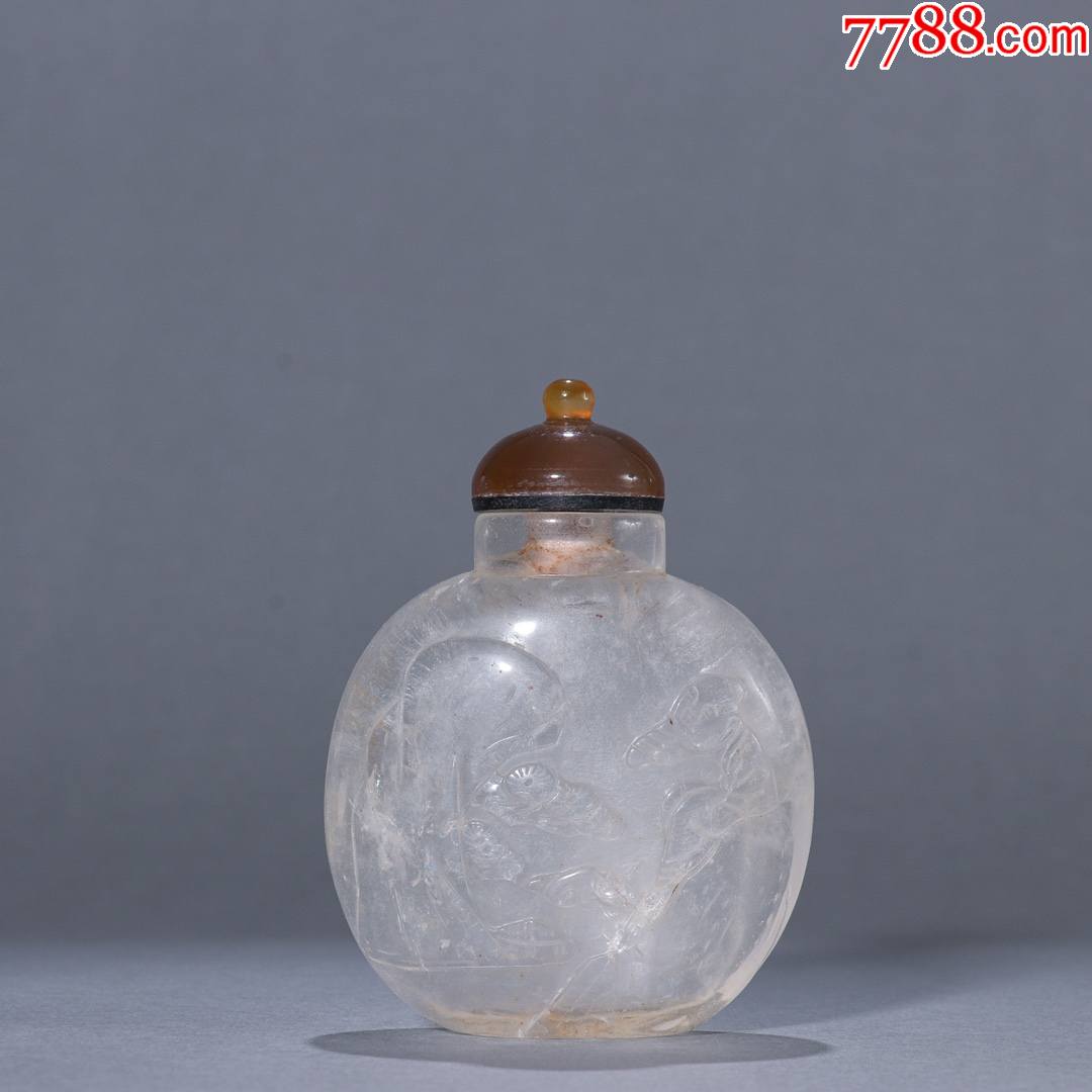 天然水晶山水人物鼻烟壶_价格5500元_第1张_7788收藏__收藏热线
