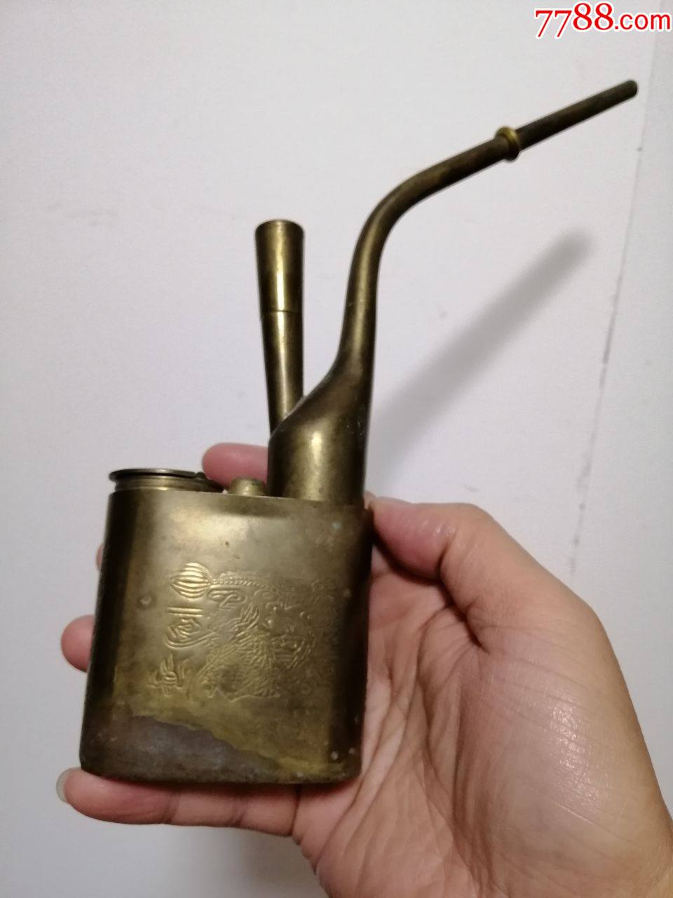60至70年代龙凤纹铜水烟袋a4473
