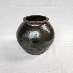 清代民国陶坛手工陶罐黑釉罐养花罐插花瓦罐