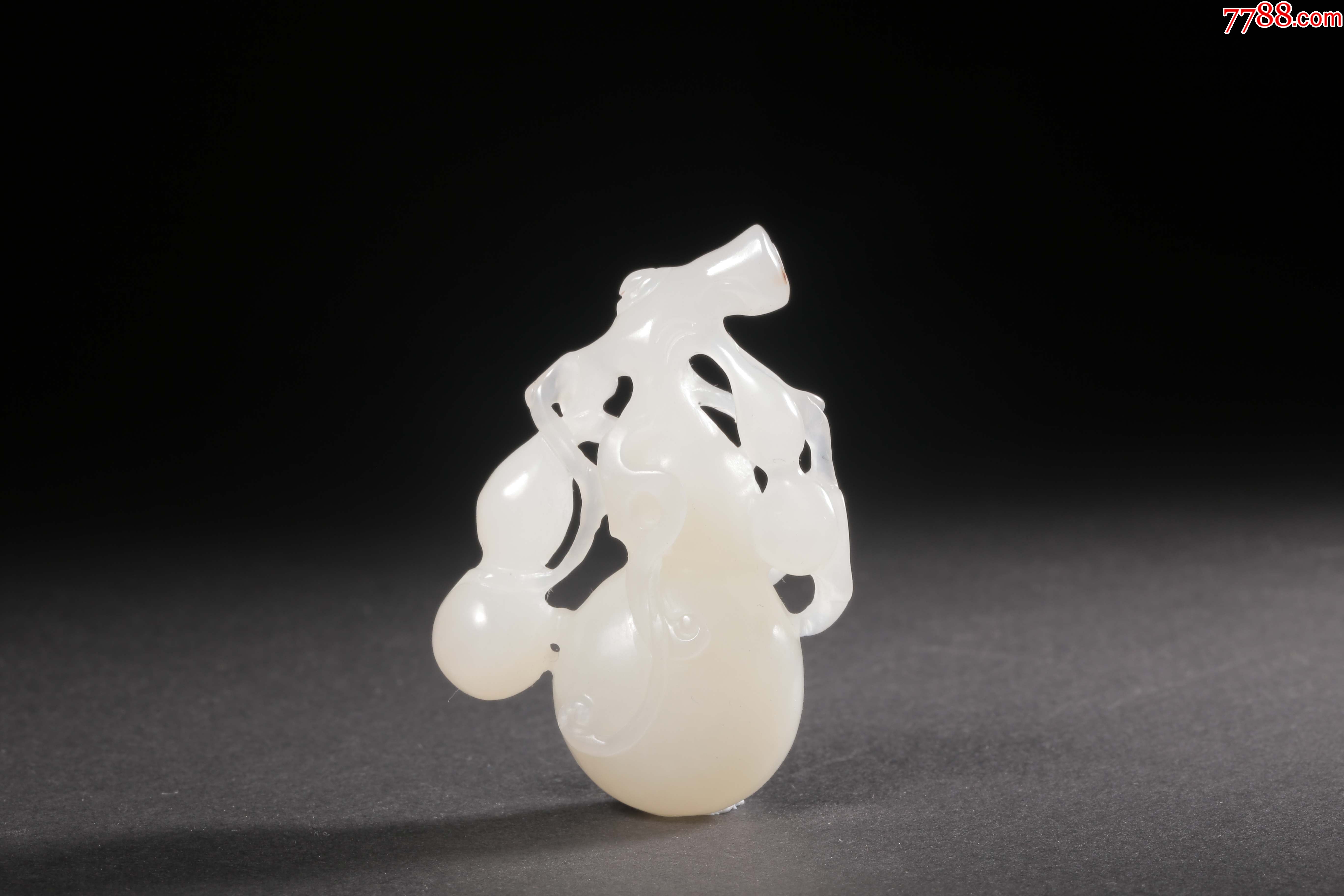 和田白玉带沁籽料多子多福葫芦把件asy16f