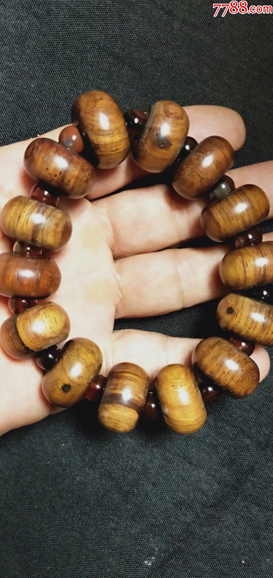 192号正宗海南黄花梨老算盘珠手串2114棵品相如图终身包老包真纹理