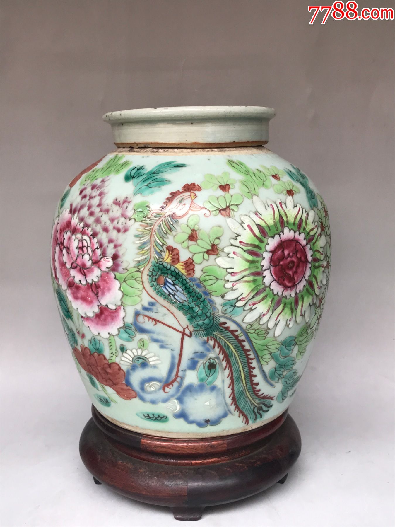 乾隆粉彩凤朝牡丹罐_价格6800元_第1张_7788商城__七七八八商品交易