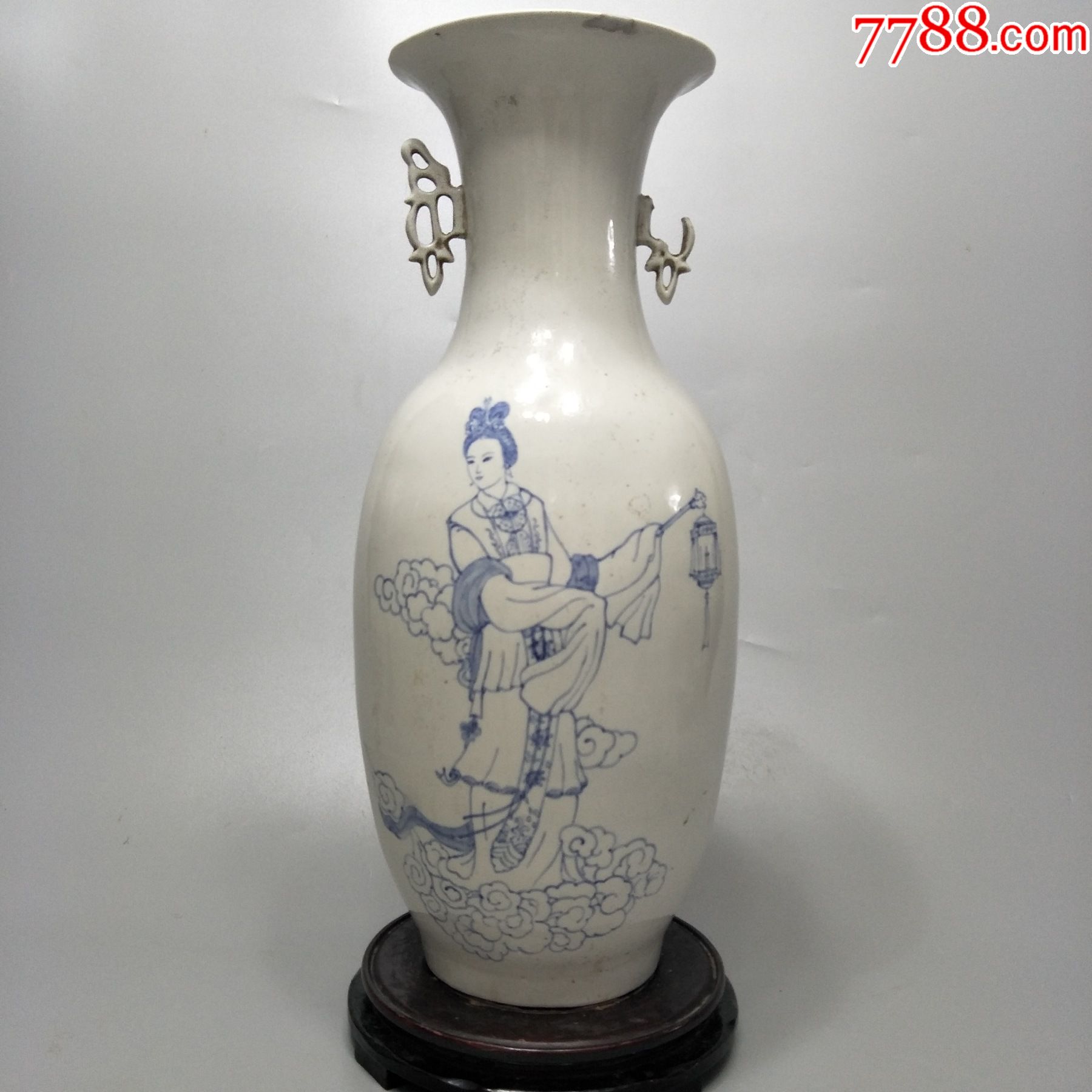 民国启新瓷厂青花淡描人物大瓶一只包老包邮.画工精美包老包邮.