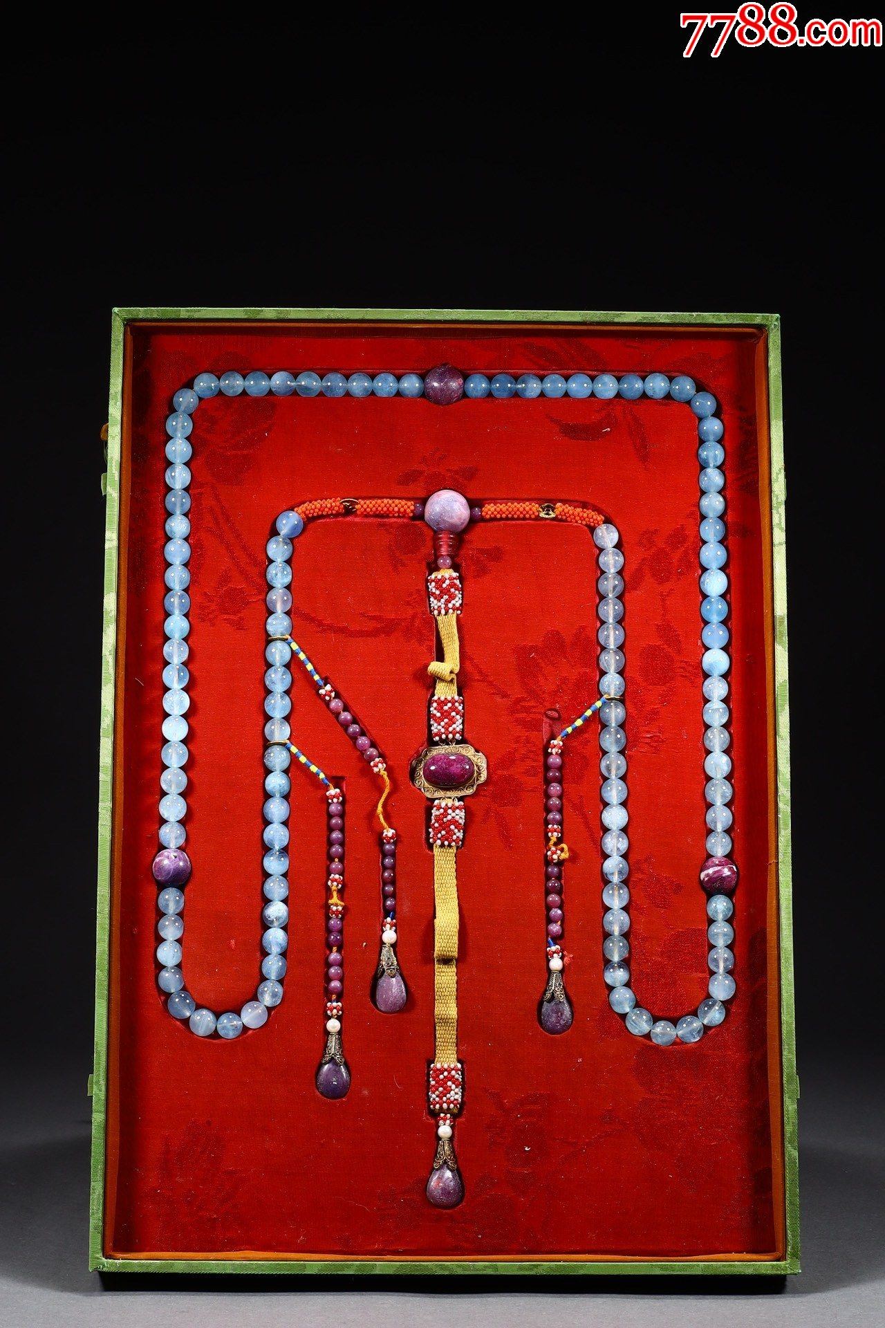 海蓝宝108颗朝珠