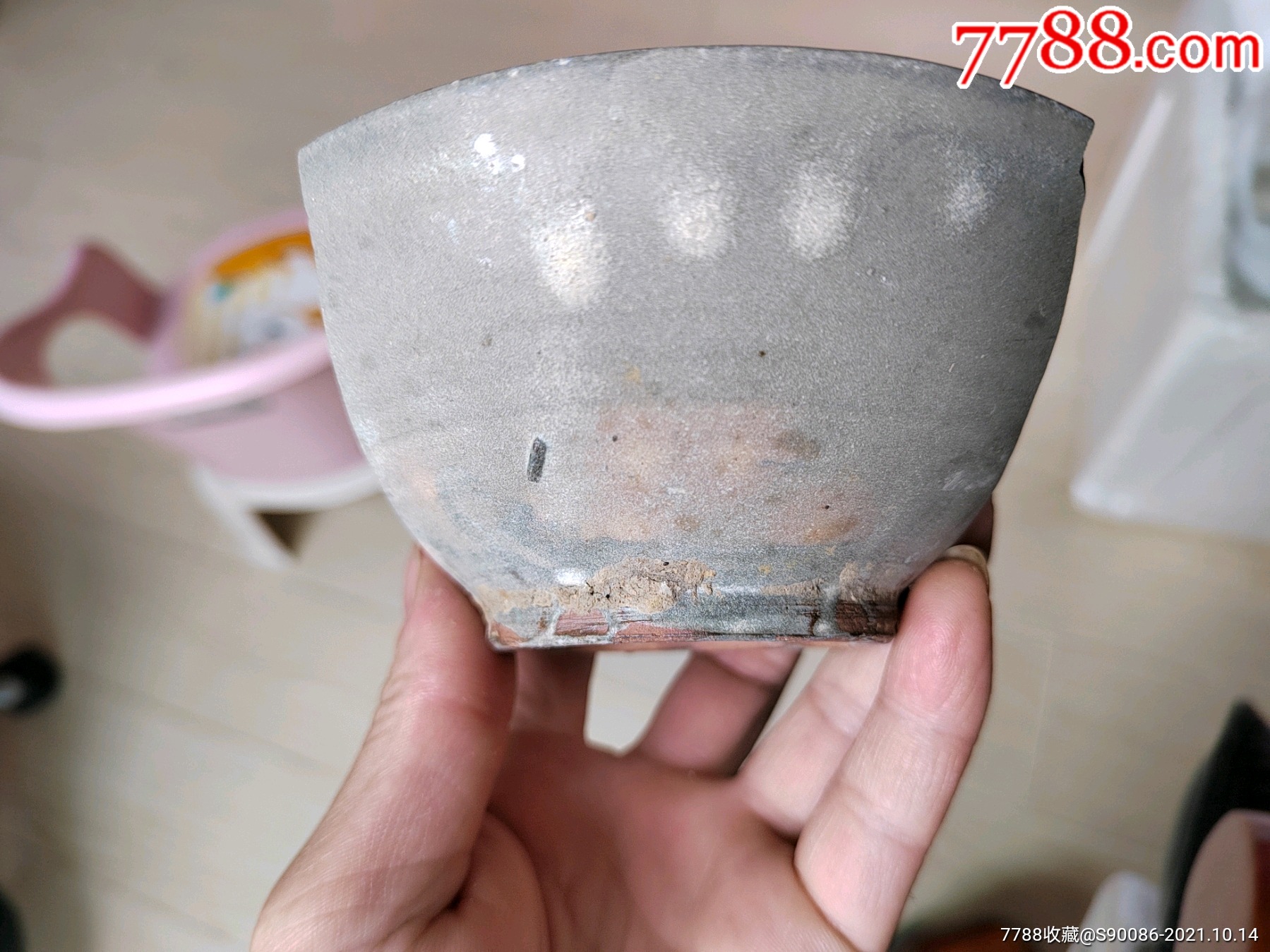 唐越窑内外支钉薄胎大瓶瓷片标本