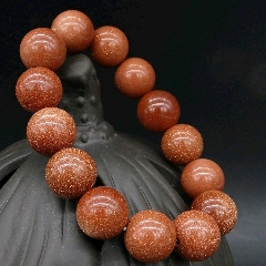 天然石雕沙金手串珠子直径15厘米