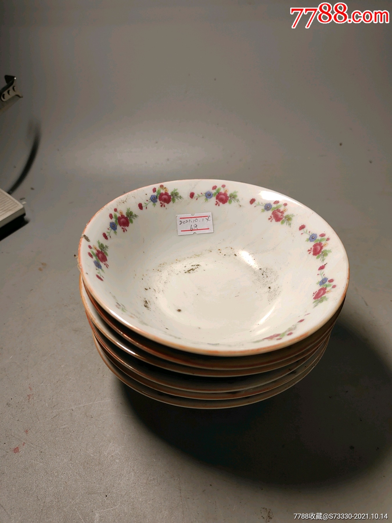 80年代左右花边小汤碗6只合售