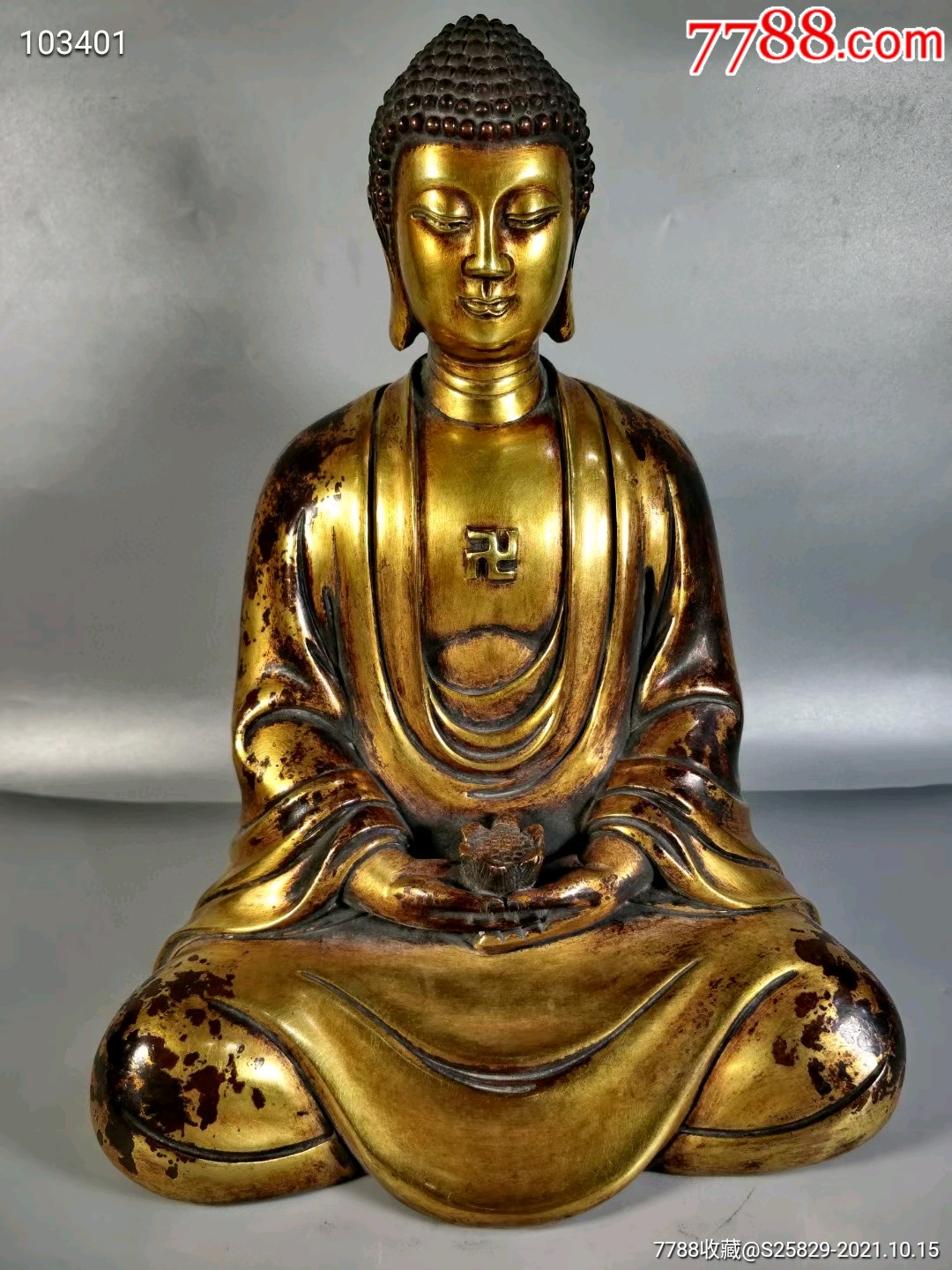 旧藏精品铜鎏金佛像_价格9900元_第1张_7788收藏__收藏热线