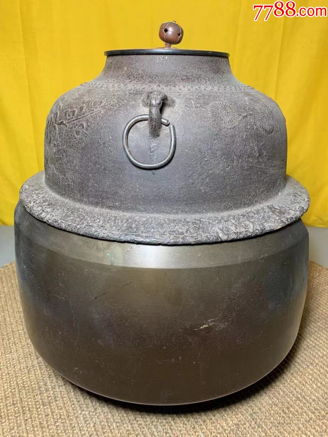 明治时期日本回流铜釜煮水器一套,重26斤_铜壶/铜瓶_第6张_7788印章