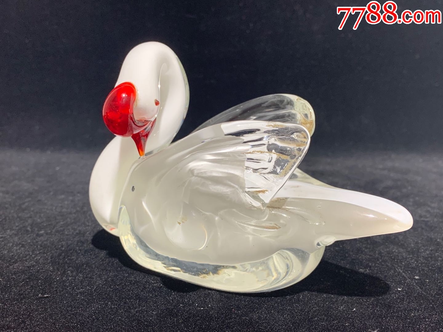 老琉璃天鹅烟灰缸摆件文革567老厂货收藏a556