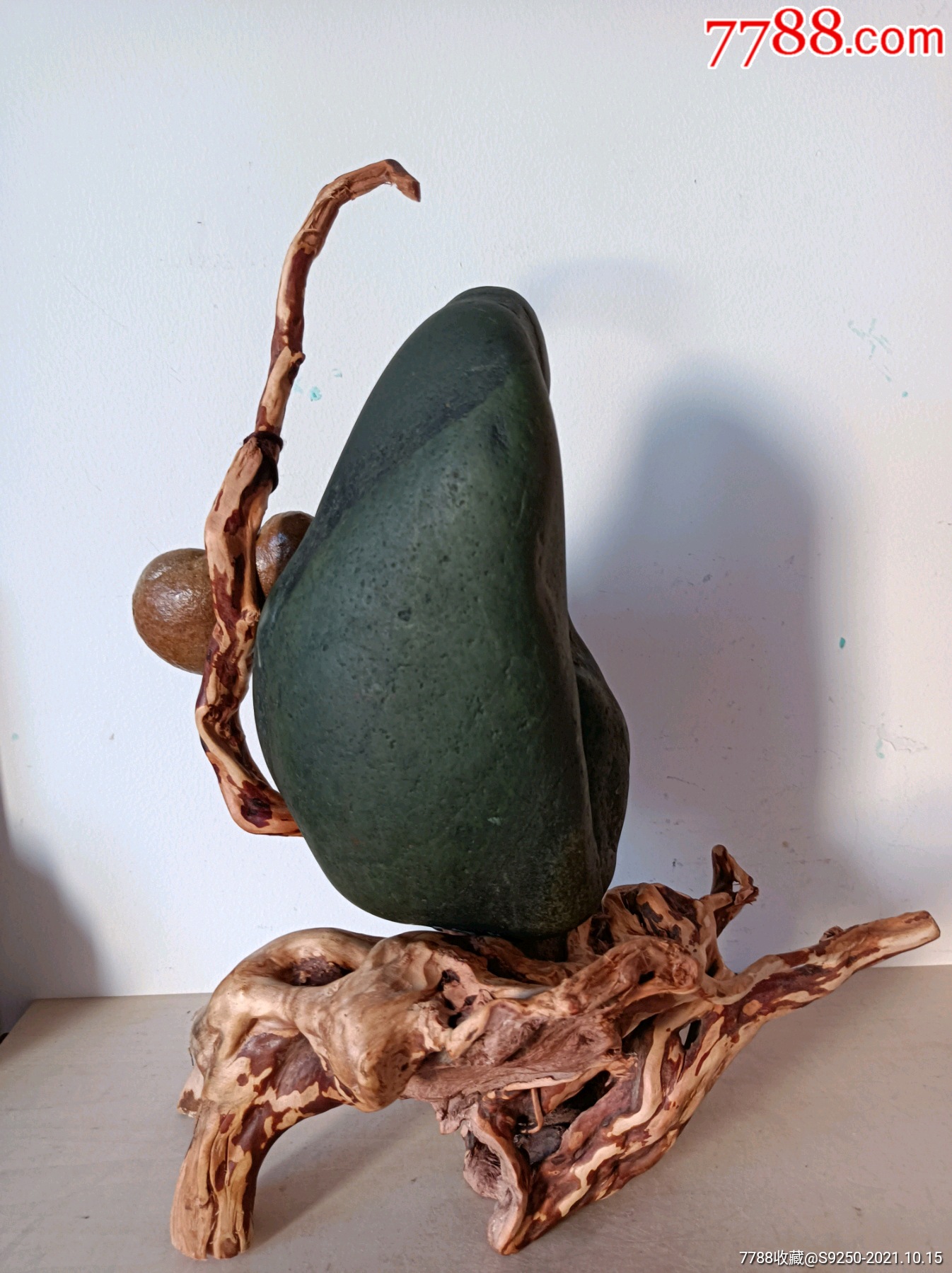 藏玉石原石摆件福寿绵绵