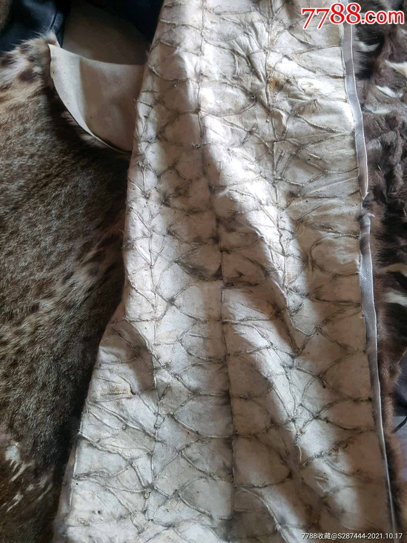 皮毛一体皮草垫子灰鼠皮毛