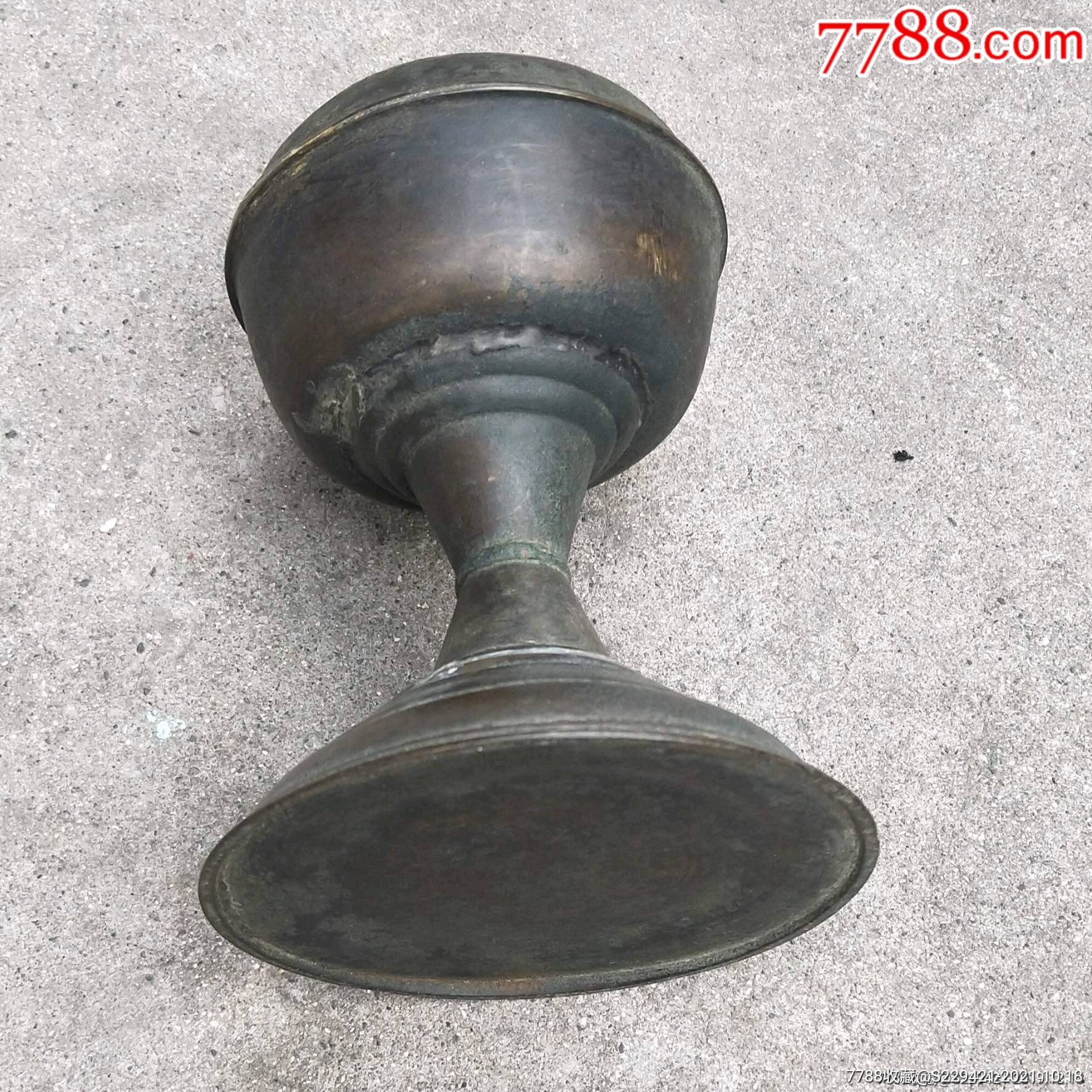 清代灯具铜灯防风煤油灯高脚台灯文房照明灯