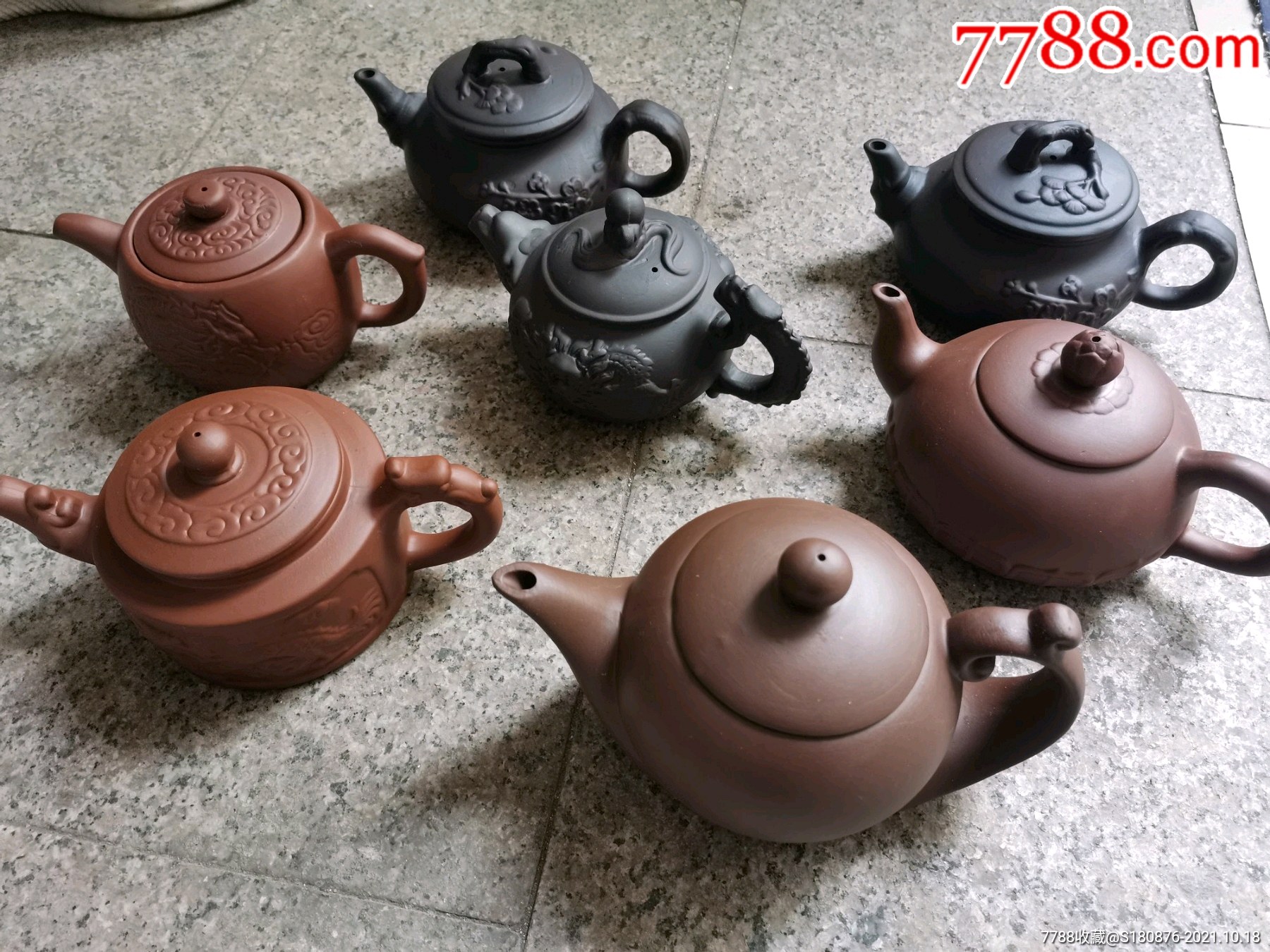 七八十年代紫砂壶7个