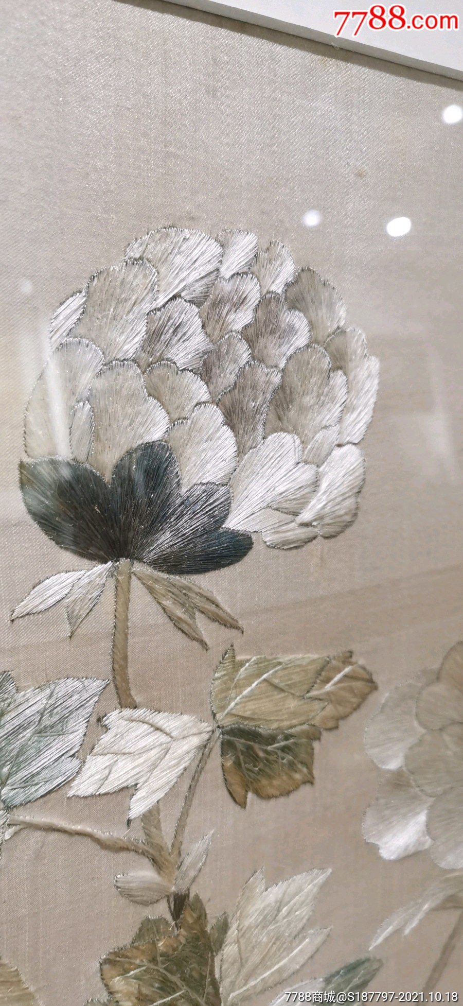 请晚期古董刺绣老绣片老刺绣