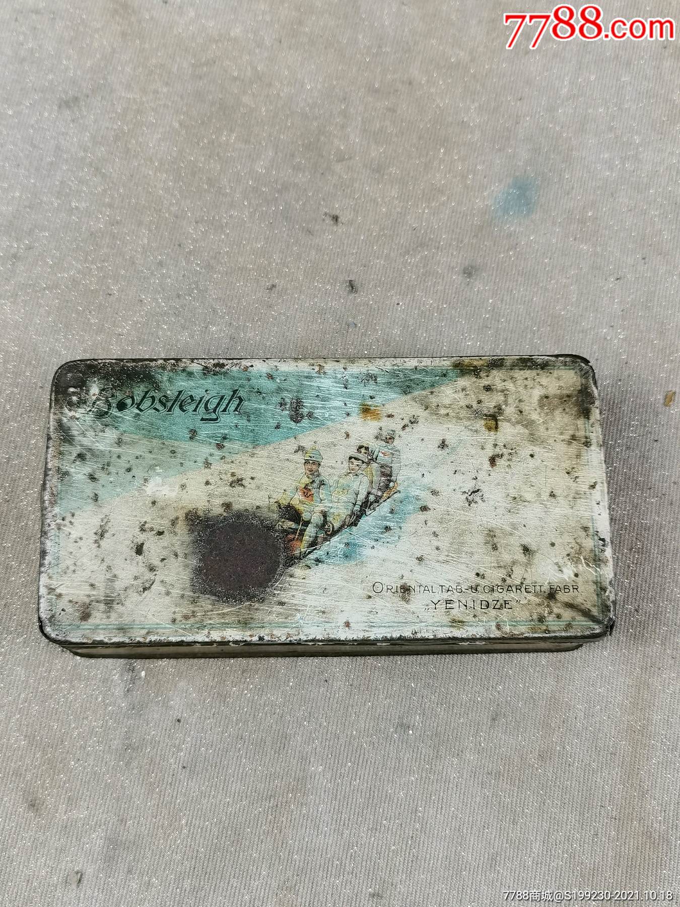 民国老铁盒西洋老铁盒标识清楚的小铁盒