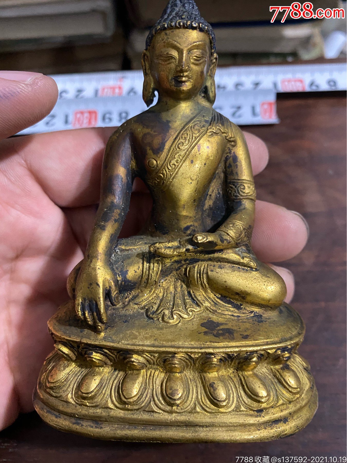 清光绪时期鎏金释迦摩尼佛像-价格:5888元-se83236364-铜像/铜佛像