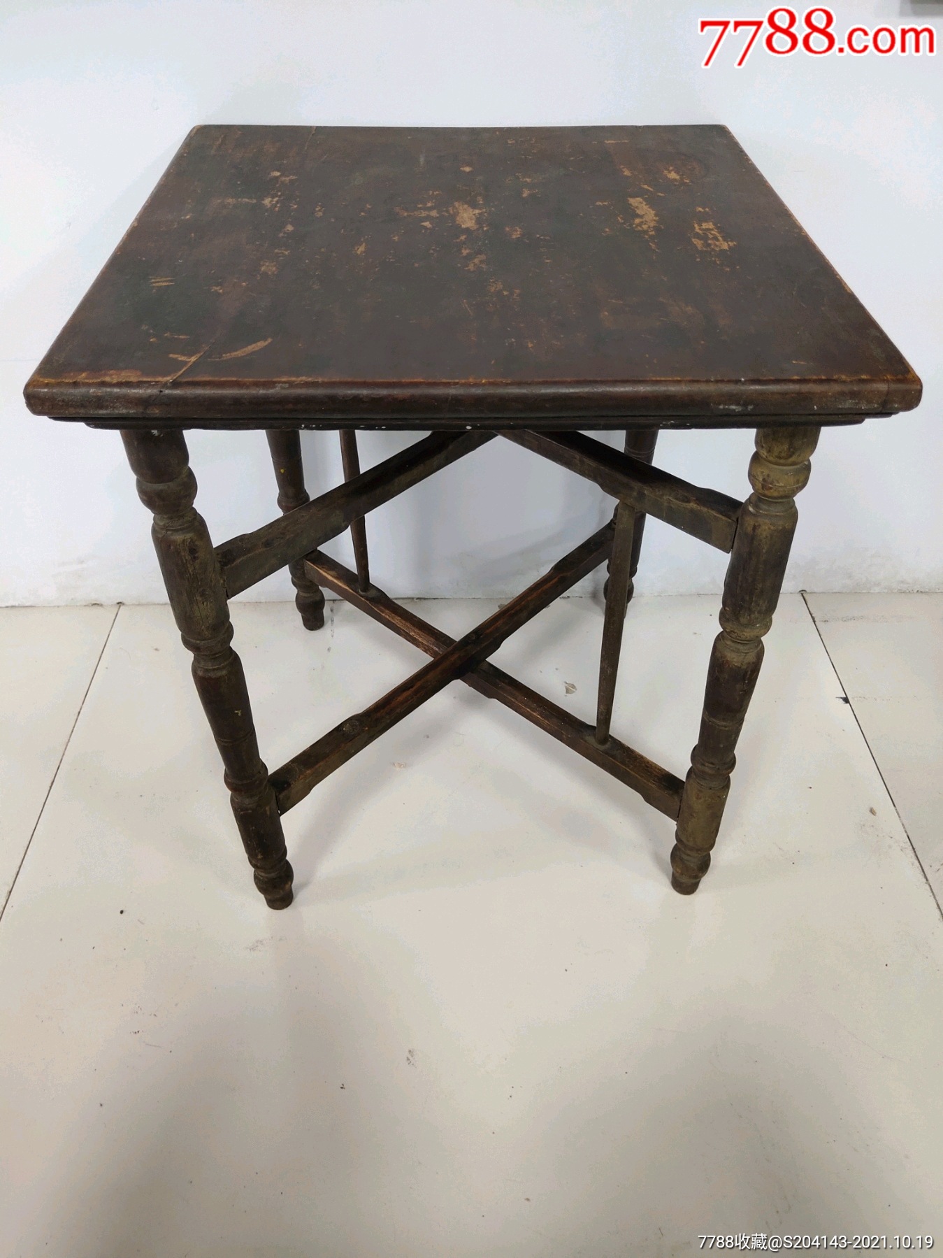 清代袖珍草花梨行军桌古玩古董木器家具博物馆陈设可做棋桌或茶桌全品