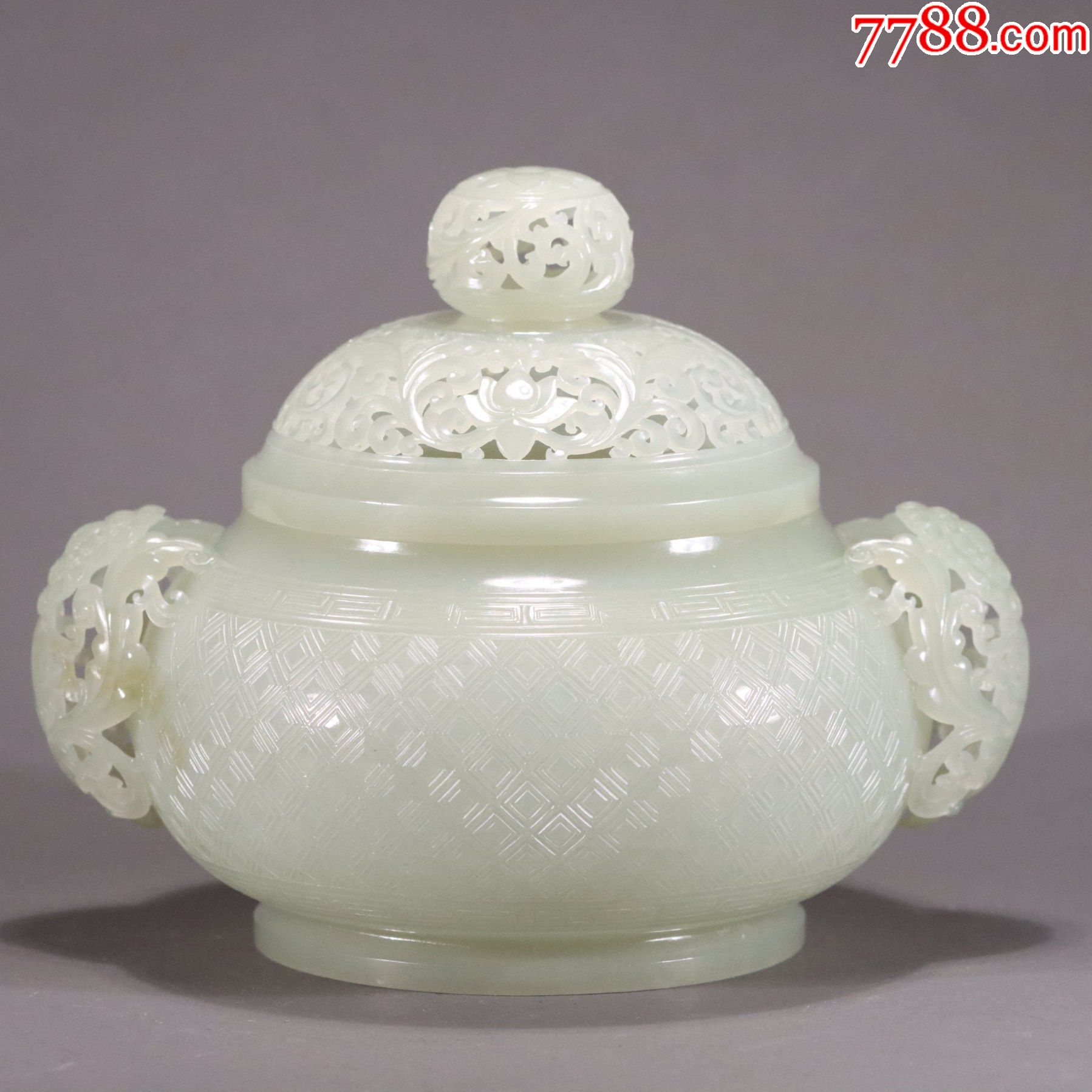 和田玉花耳熏炉