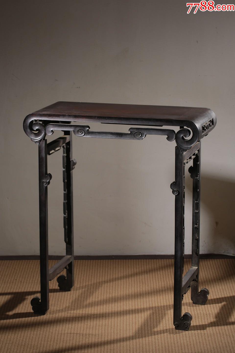 大红酸枝独板面书卷香案