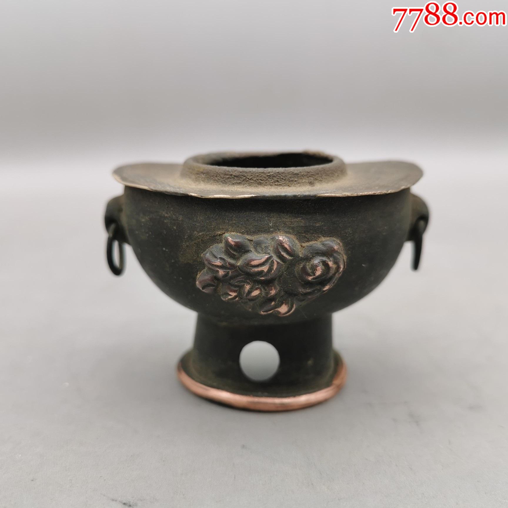 民国火锅型铜鸟食罐