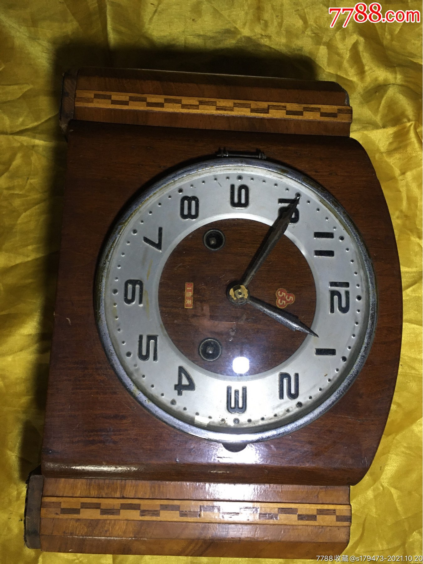 铜芯老机械钟老三五牌台钟555牌座钟正常走时正常报时敲钟喔(告知稀有