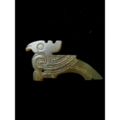 老玉古玉和田玉,高古玉商凤鸟玉佩规格:长52宽26厚4mm