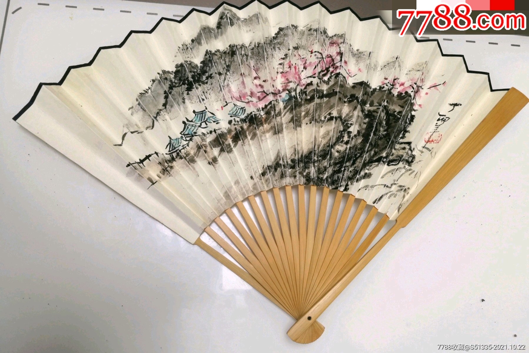 山水风景纸扇子_折扇/纸扇_图片收藏_回收价格_7788老酒收藏