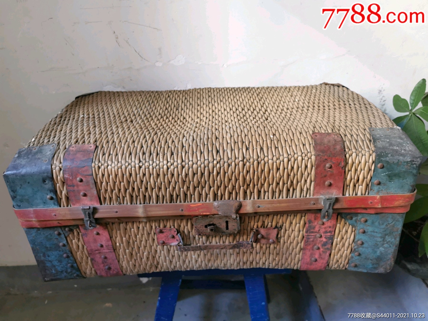 民国柳条箱,藤编,工艺复杂,老物件
