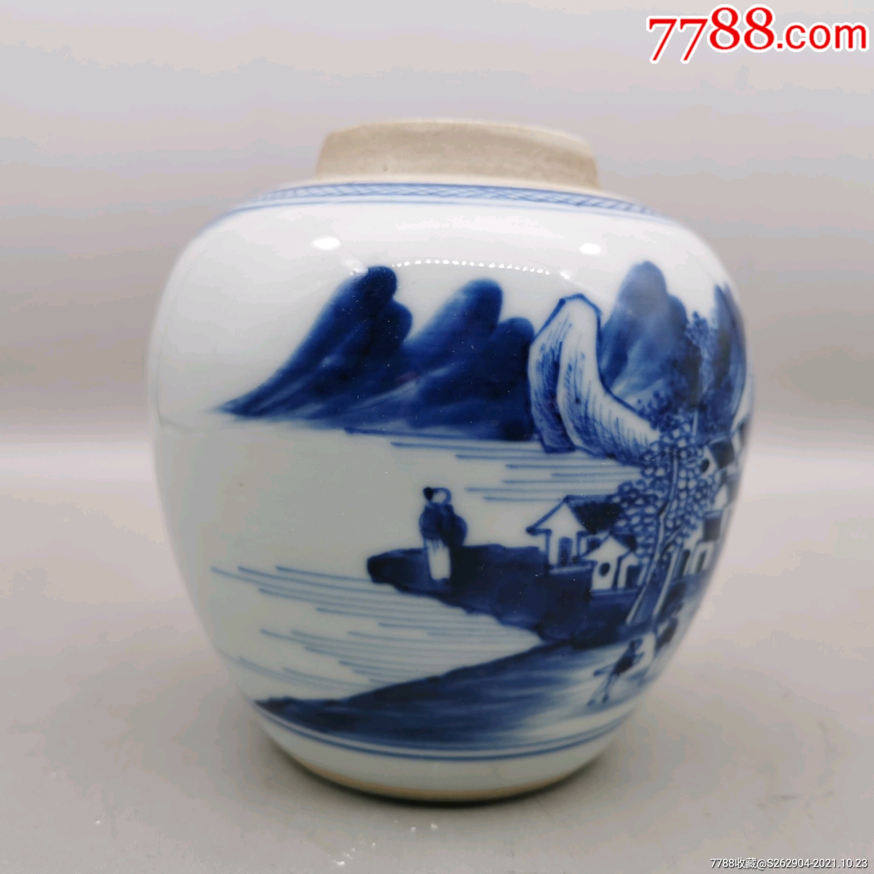 清代民窑瓷器青花罐图片